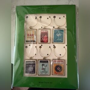kate spade multicolor Illustrated Wine Charm Set